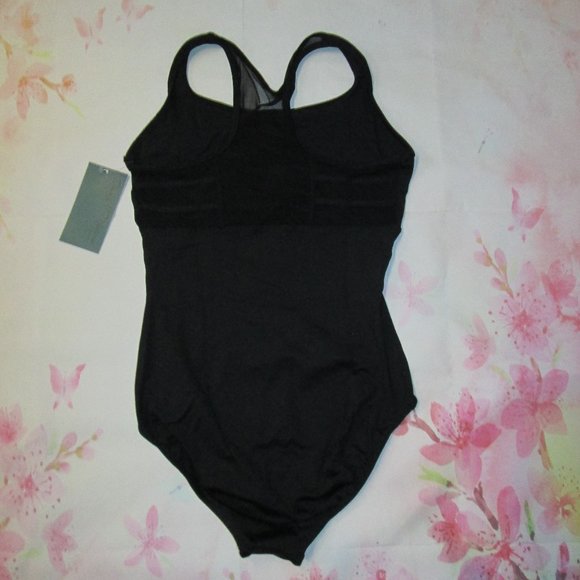 Leotard New Women's LA Fits MA Dance Ballet Jazz Black Danshuz Racerback Mesh - Picture 3 of 4